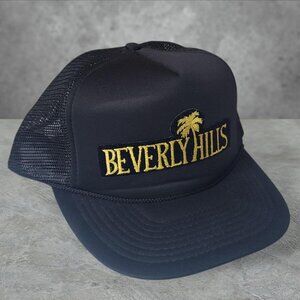 Vintage 90s 'Beverley Hills' black trucker hat